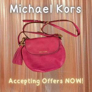 Barbie Pink 🩷 Expandable Leather Michael Kors Satchel with Tassel 🎀